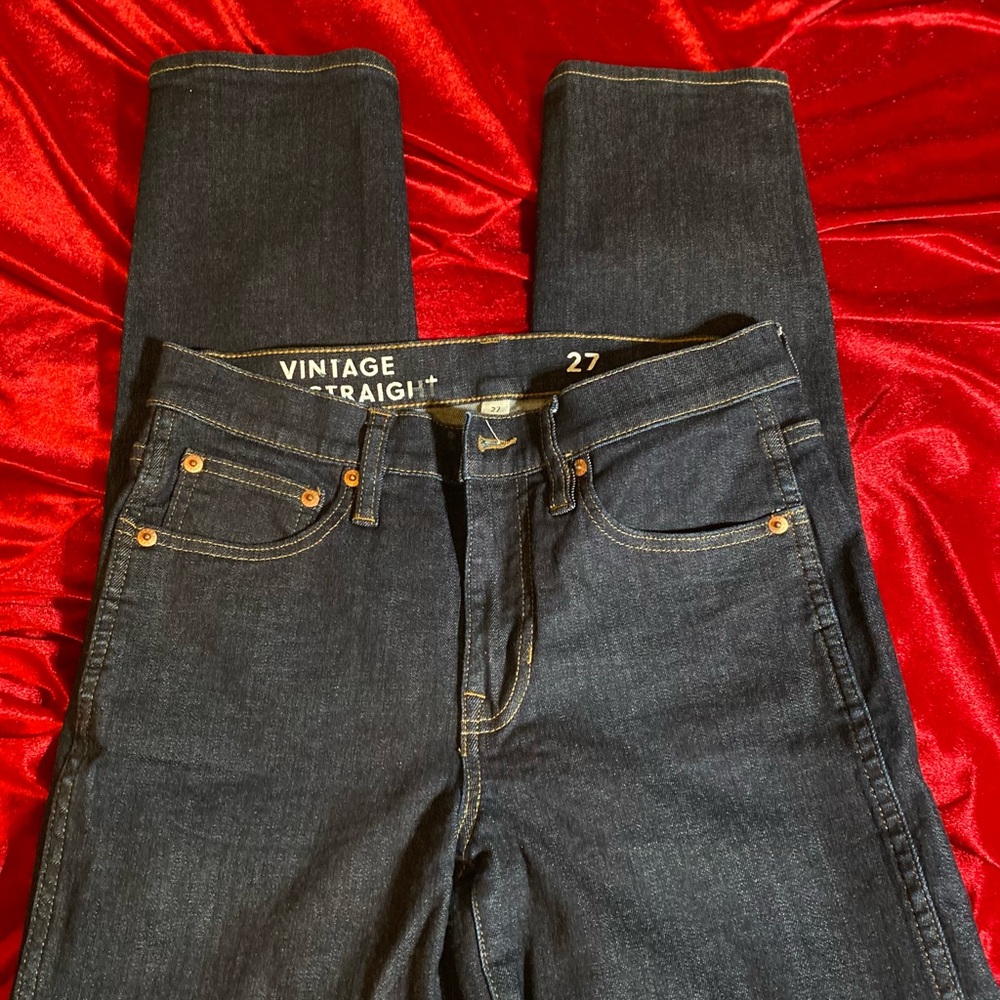 J CREW Vintage Straight Dark Wash Jeans